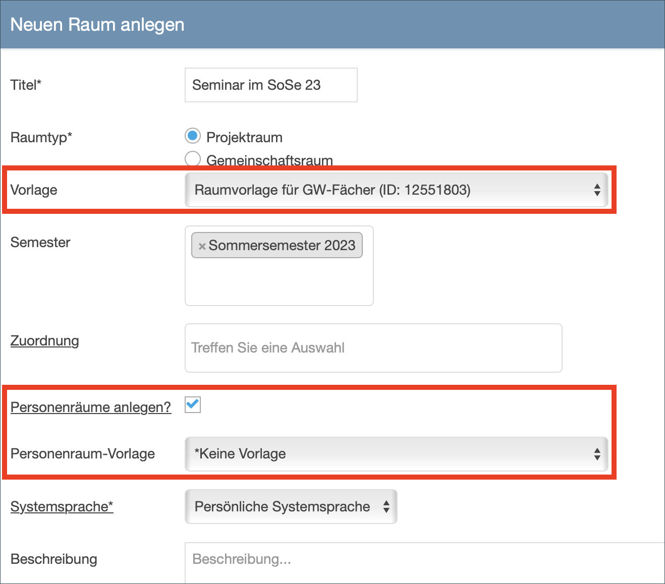 Screenshot "Neuer Materialeintrag" mit Auswahl des Feldes "nur von ErstellerIn bearbeitbar" und "Deaktiviert bis"